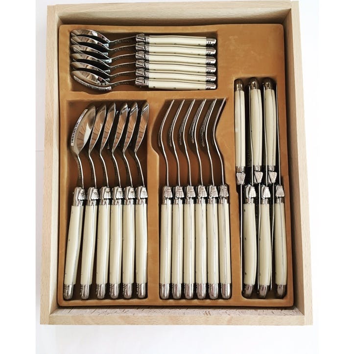 24 Piece Cutlery Set, Ivory Handle