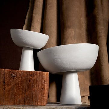 Terra Bowl on Stand D30cm, Stone