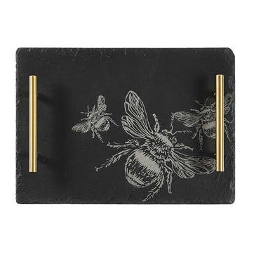 Bee Medium Slate Serving Tray H25 x W35cm, Black