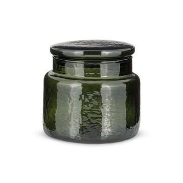 Ilcoso Recycled Hammered Glass Storage Pot 10 x 10 x 10cm, Green