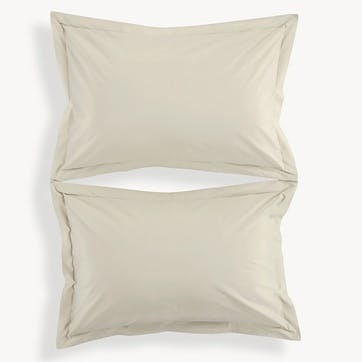 200TC Organic Pair of Oxford Pillowcases, Hazelnut