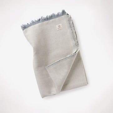 Organic Cotton Chambray Yoga Blanket 230 x 150cm, Grey Ice