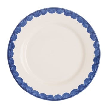 Scallop Set of 2 Dinner Plates D28cm, Blue