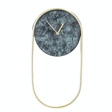 Wall Clock, Marble & Gold