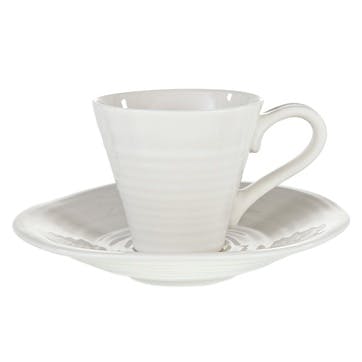 Espresso Cup & Saucers, Set of 2; White