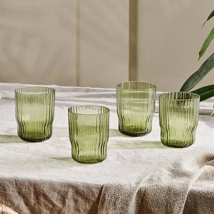 Fali Set of 4 Tumblers 250ml, Olive