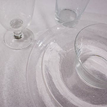 Recycled Set of 3 Glass Plates D20.5cm, Pearl White