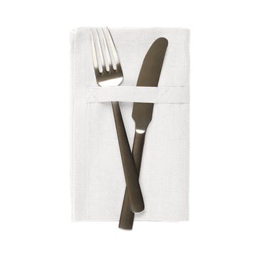 Herringbone Set of 4 Napkins 30 x 40cm, Natural White