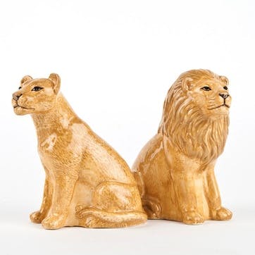 Lion Salt & Pepper Shakers H9cm Yellow