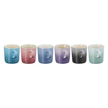 Stoneware Set of 6 Mugs, 350ml, Pastels