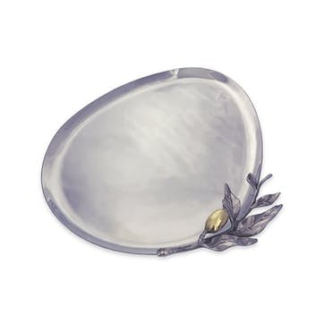 Olive Serving Tray L23 x W29cm, Silver