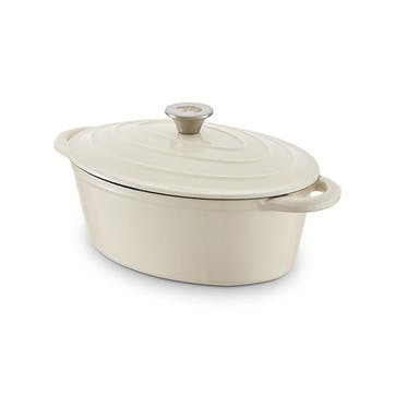 Oval Casserole Cast Iron 29cm , Cream