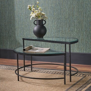 Marazzi Set of 2 Half Moon Coffee Tables , Black