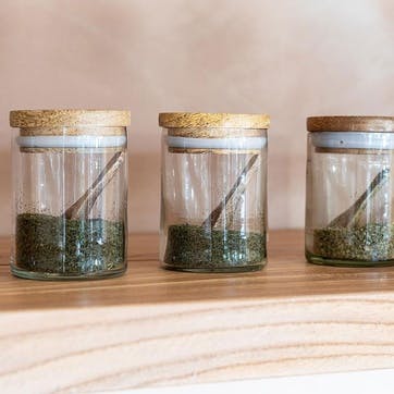 Izaan Set of 3 Spice Jars 190ml, Clear