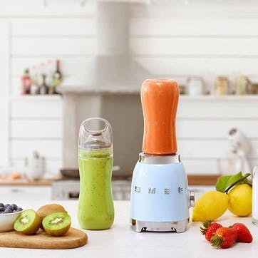 50's Style Mini Blender & Smoothie Maker, 600ml, Pastel Blue