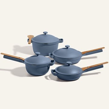 Cookware Pan Set, Blue Salt