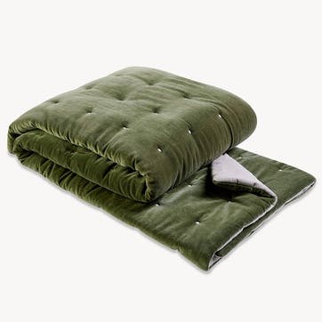 Jaipur Bedspread 220 x 200cm, Olive Green