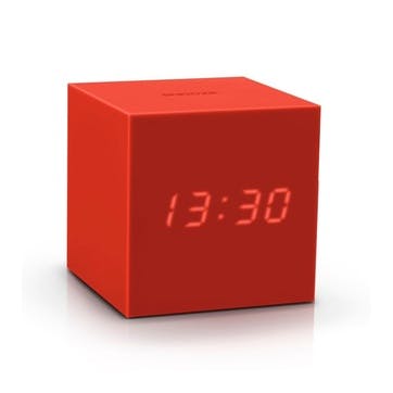 Gravity Cube Click Clock, 7.5cm, Red