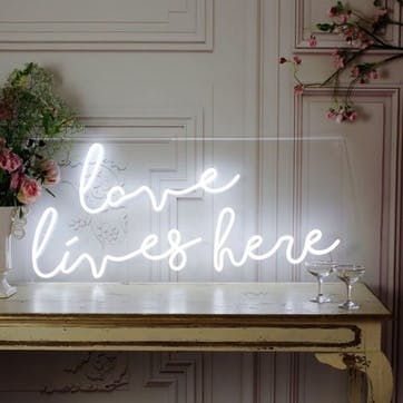 'Love Lives Here' LED Neon Light