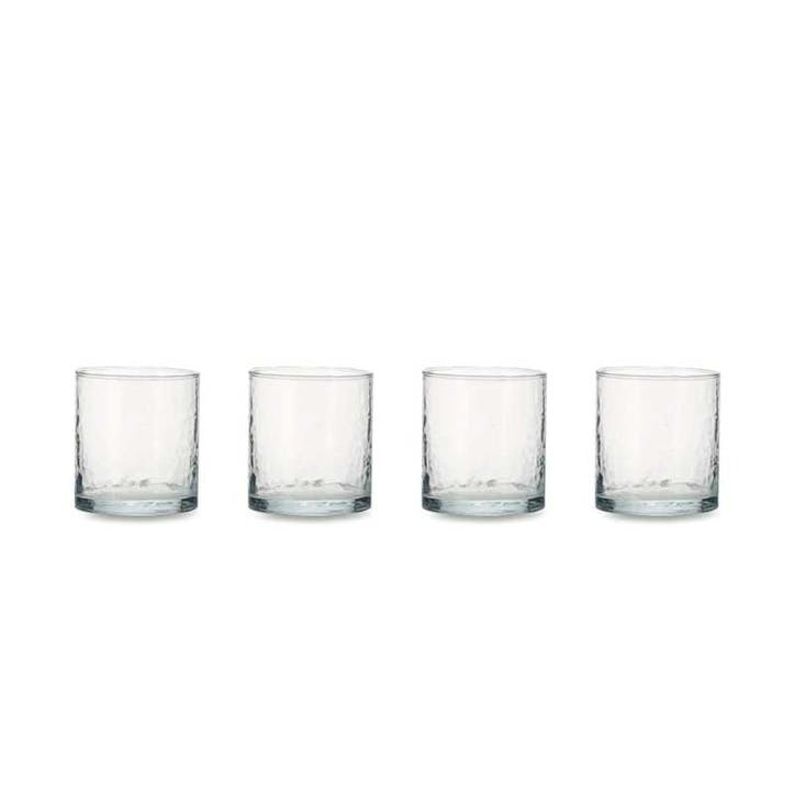 Set of 4 Yala Hammered Tumbler, Clear