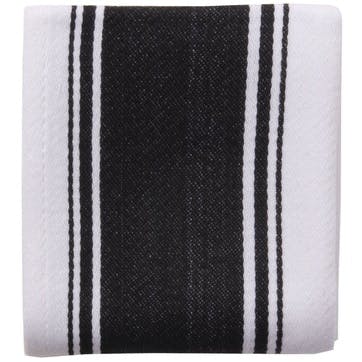 Striped Tea Towel, True Black