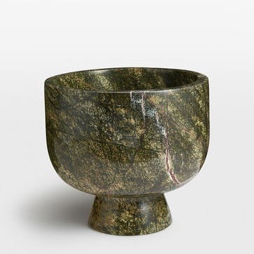 Florenza Champagne Bowl, Green Marble