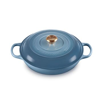 Signature Cast Iron Shallow Casserole 26cm, Chambray