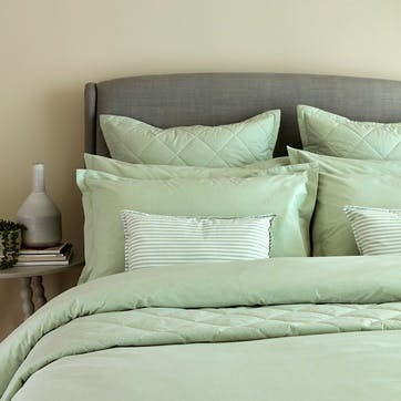 Stornoway Chambray Fitted Sheet Super King, Green