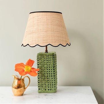 Woven Ceramic Lamp Base, Green
