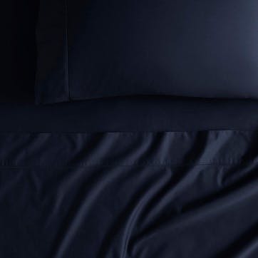 Cotton Sateen Super King Fitted Sheet, Midnight