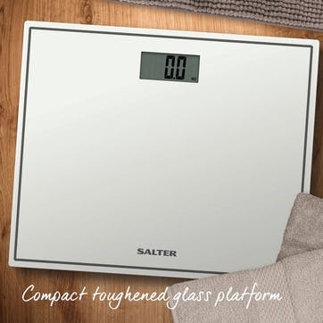 Compact Glass Electronic Scale, White
