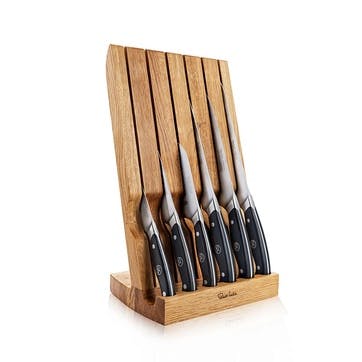 Professional 7 Piece Knife Block Set, Oak