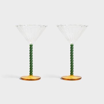 Perle set of 2 Coupes 17 x 10 cm, multi