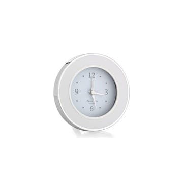 Alarm Clock; White & Silver