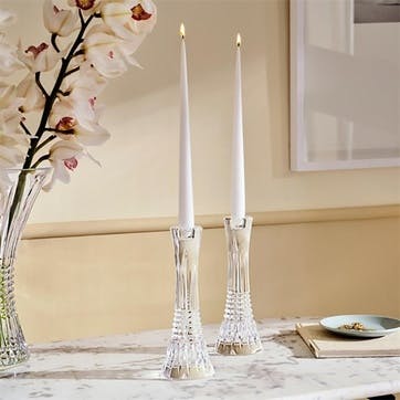 Lismore Diamond  Set of 2 Candlesticks 25cm, Clear