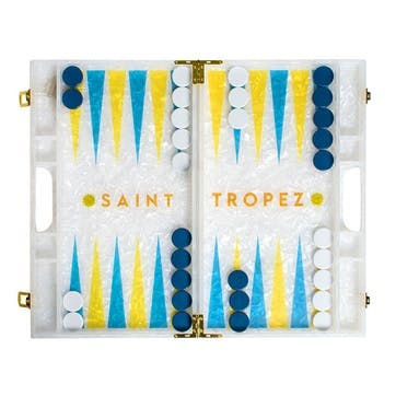 St. Tropez Backgammon Board  L45 x W38cm, White
