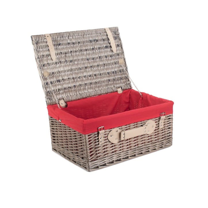 20" Antique Wash Hamper with Red Lining