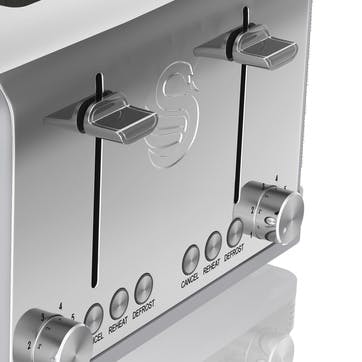 Retro 4-Slice Toaster, Grey