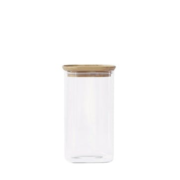 Glass Food Storage With Bamboo Lid 1.4L, Clear