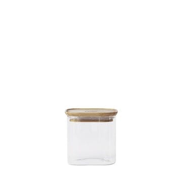 Glass Food Storage With Bamboo Lid 800ml, Clear