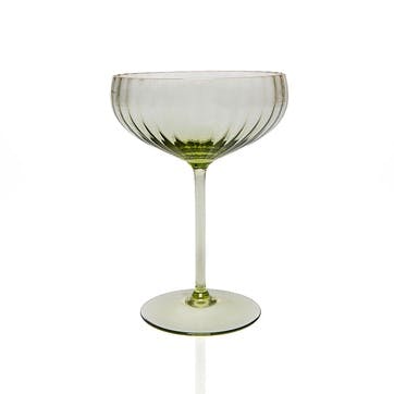 Lyon Set of 2 Champagne Saucers 210ml, Olive Green