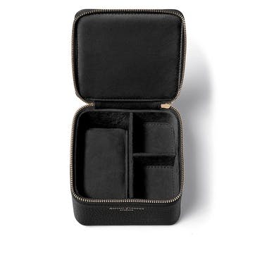 Travel Watch & Ring Box L12 x W12cm, Black Pebble