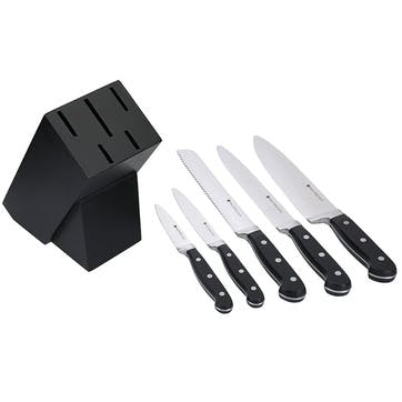 Tipless Knife Block Set , Black