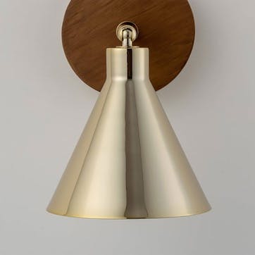 Cone Wall Light H13.5cm, Brass