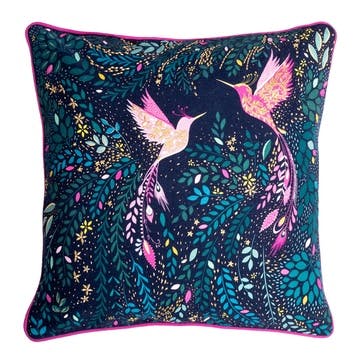 Paradise Hummingbird Cushion H50 x L50cm, Midnight