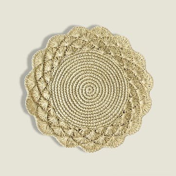 Clara Set of 2 Woven Placemats D39cm, Natural