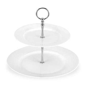 Serendipity 2-Tier Cake Stand, White