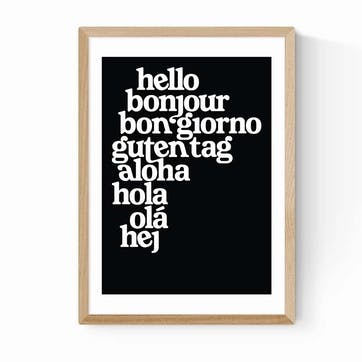 Limbo and Ginger Hello World Print, Black