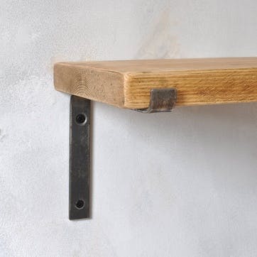 Brompton Wood And Steel Shelf - 60 x 22cm; Natural