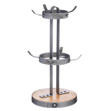 Industrial Kitchen Metal / Wooden Mug Tree Stand